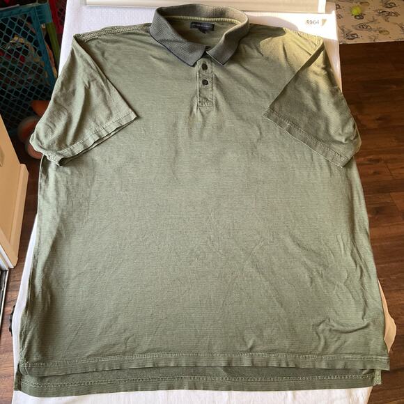 Cambridge Classics Men’s Short Sleeve Polo Shirt Size 2XL, Green Striped - Picture 1 of 7